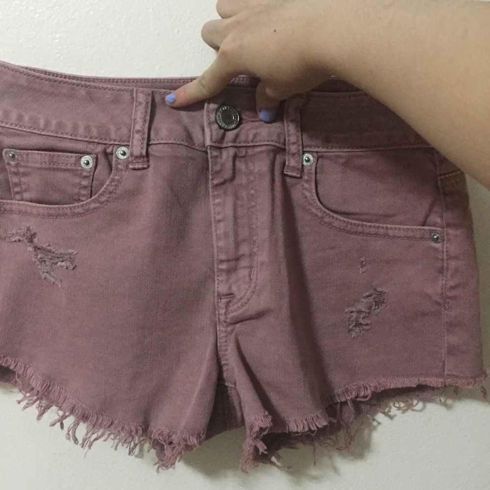 American Eagle Outfitters Dark Blush Denim Shorts